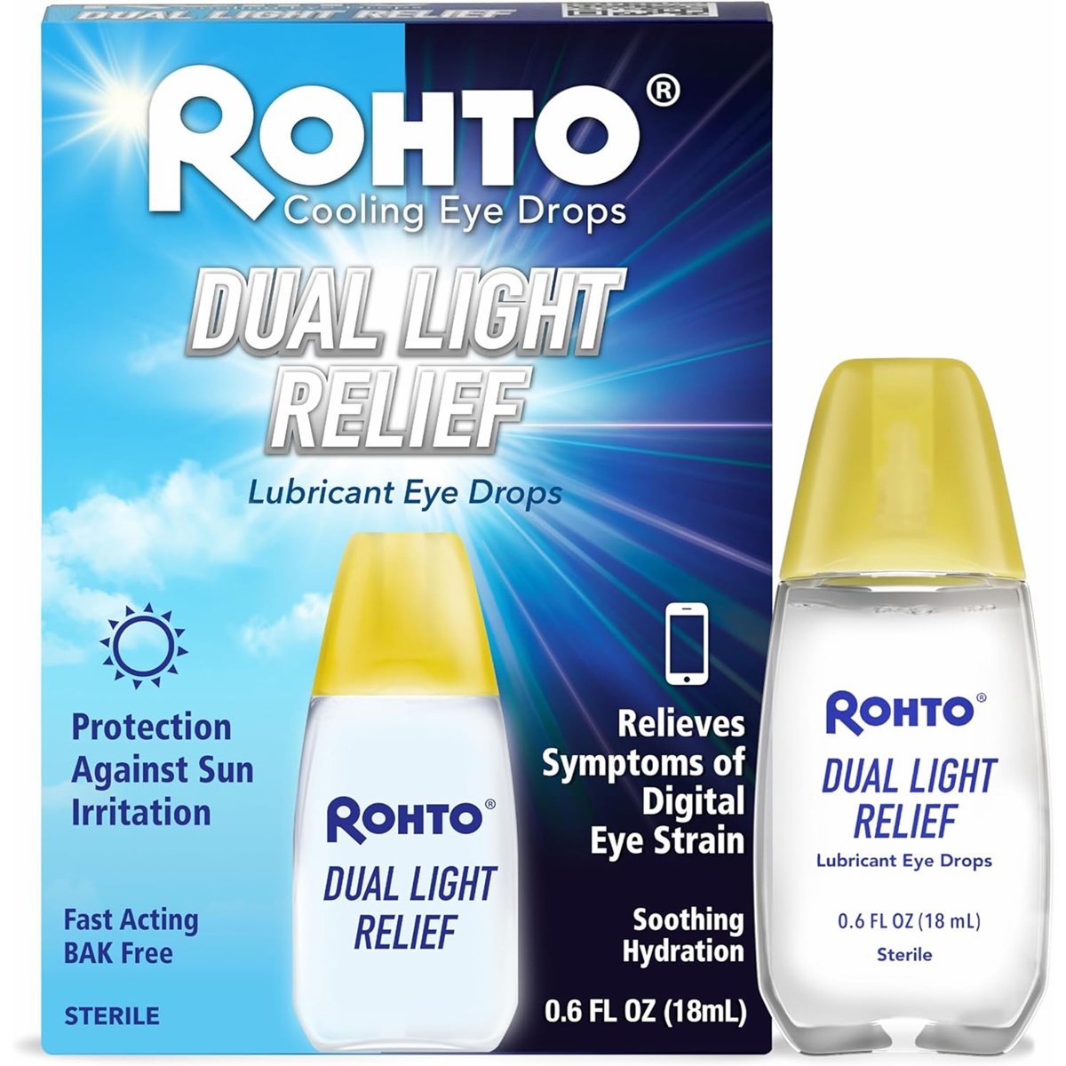 ロート（rohto）デュアルライトリリーフ クーリング ドライアイ・ブルーライトケア目薬 18ml