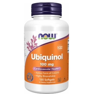 ユビキノール 還元型コエンザイムq10 100mg 120ソフトジェル入り now foods社